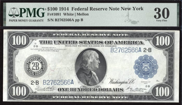 1914 $100 Federal Reserve Note Obverse Image