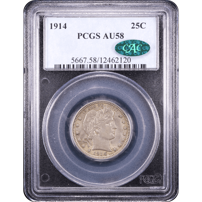 1914 Barber Quarter (25c) Obverse Slab Image
