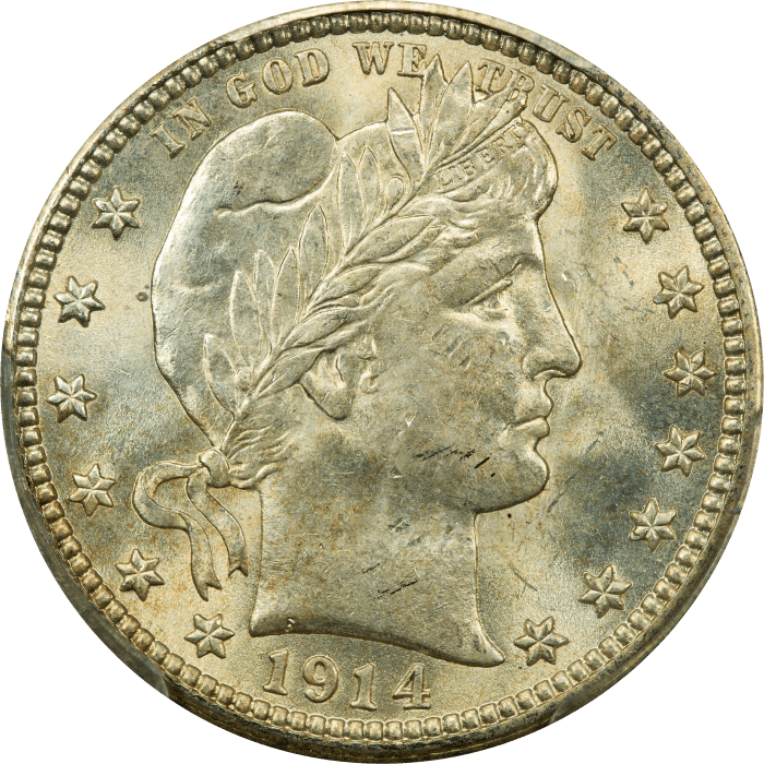 1914 Barber Quarter (25c) OBVERSE Image