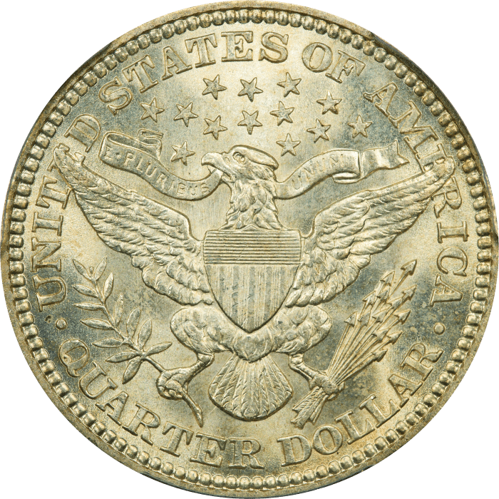 1914 Barber Quarter (25c) REVERSE Image