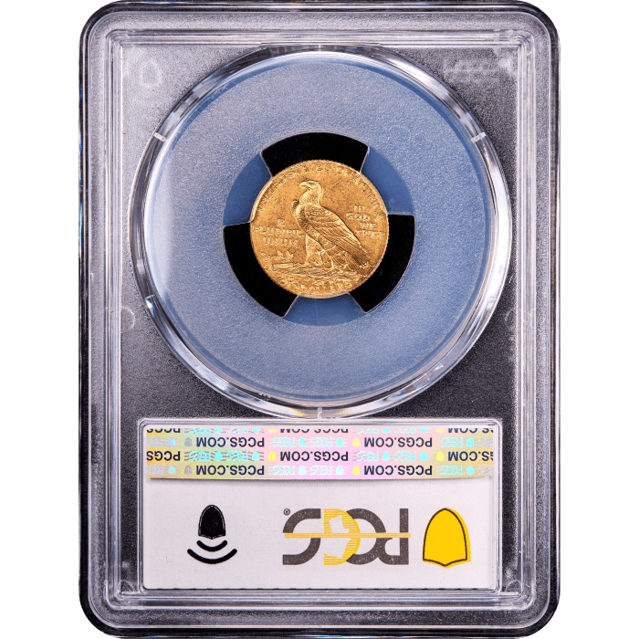 1914-D Indian Gold Quarter Eagle ($2.50) Reverse Slab Image