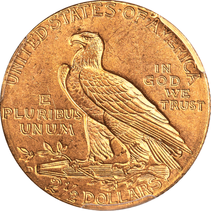 1914-D Indian Gold Quarter Eagle ($2.50) Reverse Image
