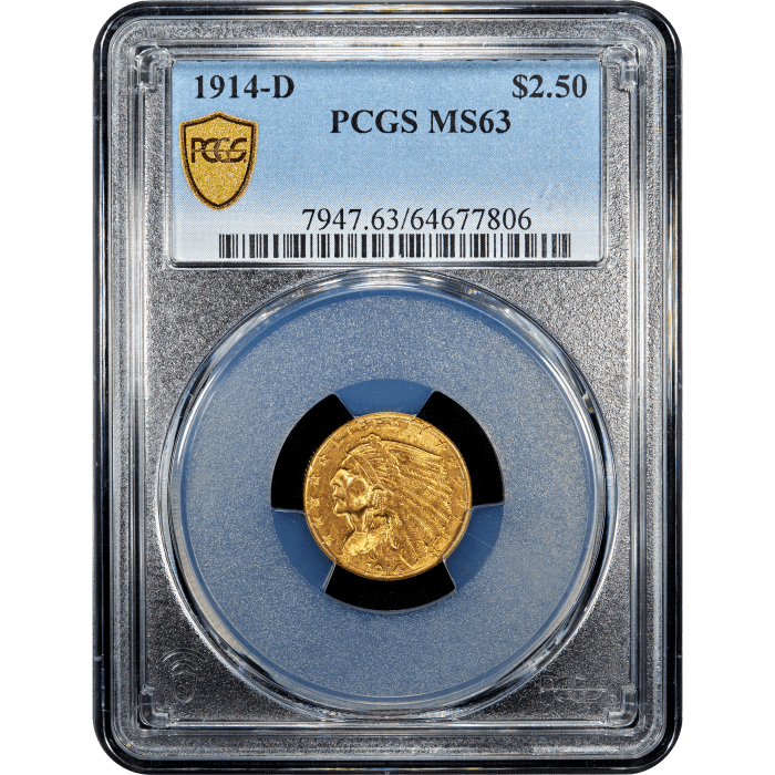 1914-D Indian Gold Quarter Eagle ($2.50) Obverse Slab Image