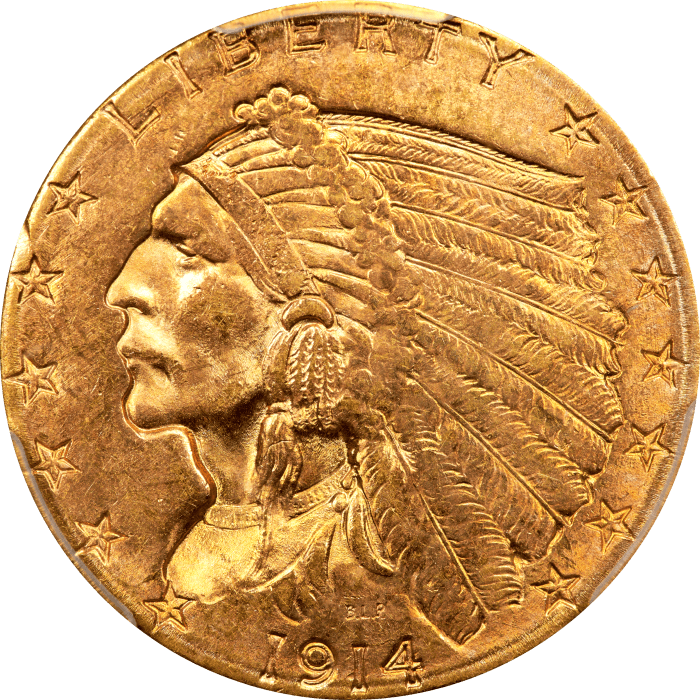 1914-D Indian Gold Quarter Eagle ($2.50) Obverse Image