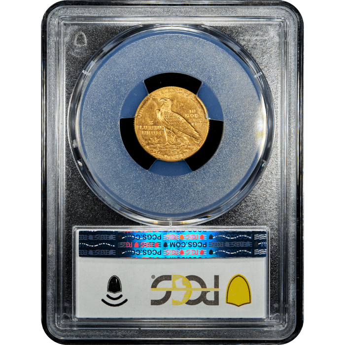 1914-D Indian Gold Quarter Eagle ($2.50) Reverse Slab Image
