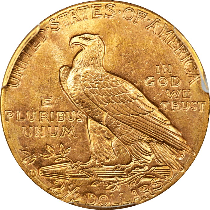 1914-D Indian Gold Quarter Eagle ($2.50) Reverse Image