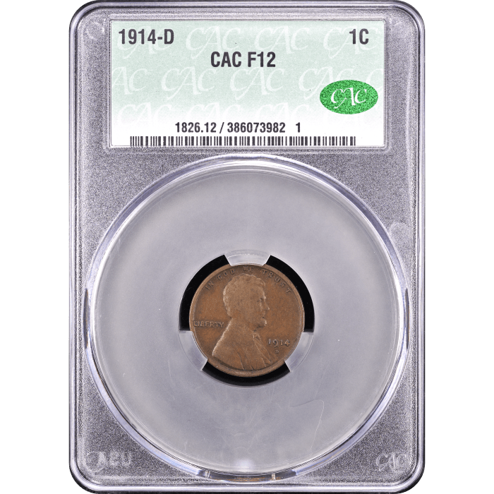 1914-D Lincoln Cent (1c) Obverse Slab Image