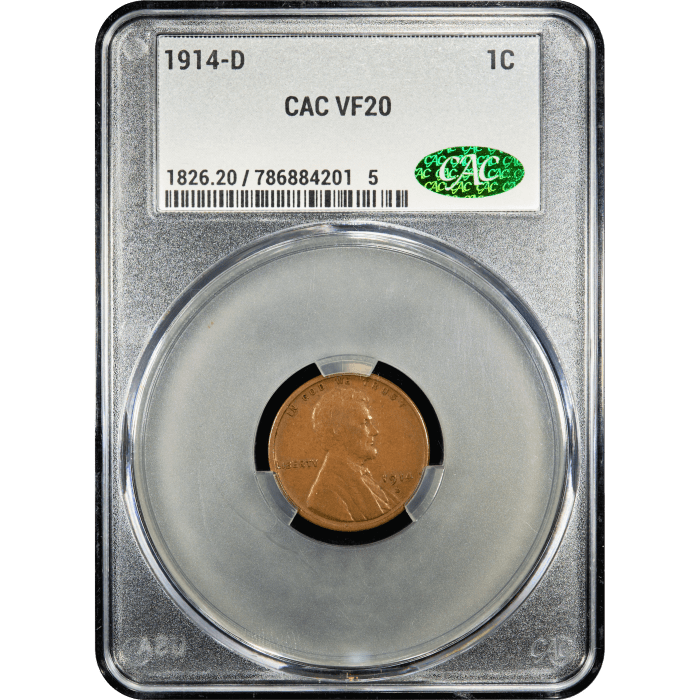 1914-D Lincoln Cent (1c) Obverse Slab Image