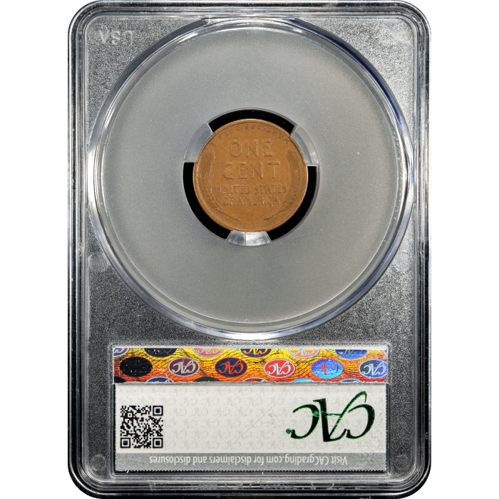 1914-D Lincoln Cent (1c) Reverse Slab Image