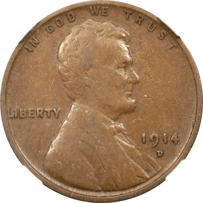 1914-D Lincoln Cent (1c) Obverse Image