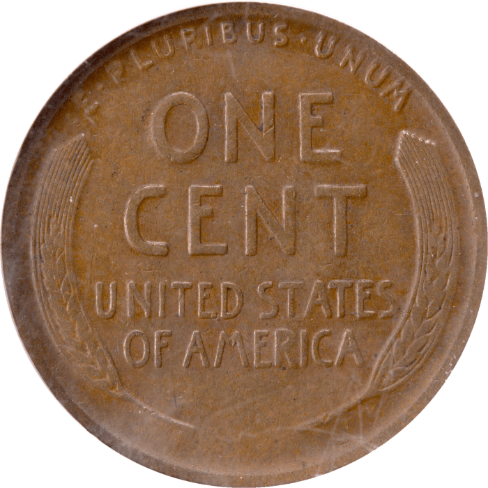 1914-D Lincoln Cent (1c) Reverse Image