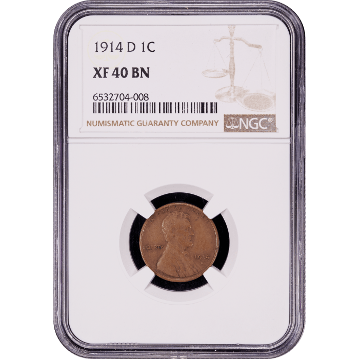 1914-D Lincoln Cent (1c) Obverse Slab Image