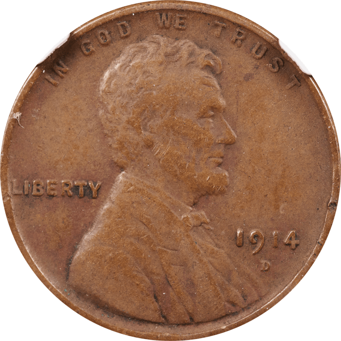 1914-D Lincoln Cent (1c) Obverse Image