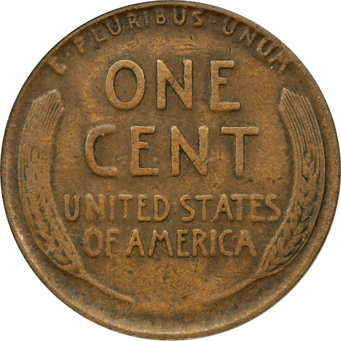 1914-D Lincoln Cent (1c) REVERSE Image