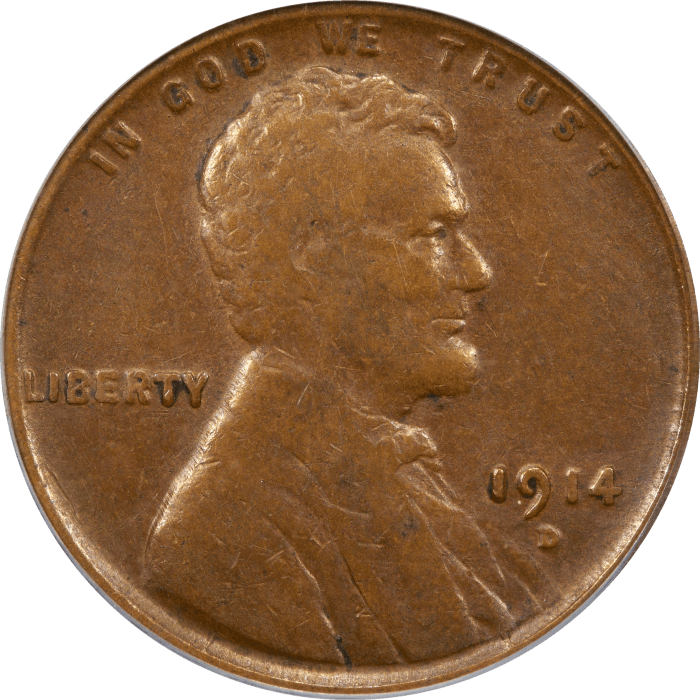 1914-D Lincoln Cent (1c) Obverse Image