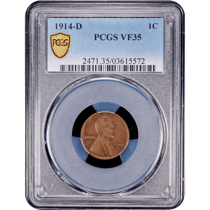 1914-D Lincoln Cent (1c) Obverse Slab Image
