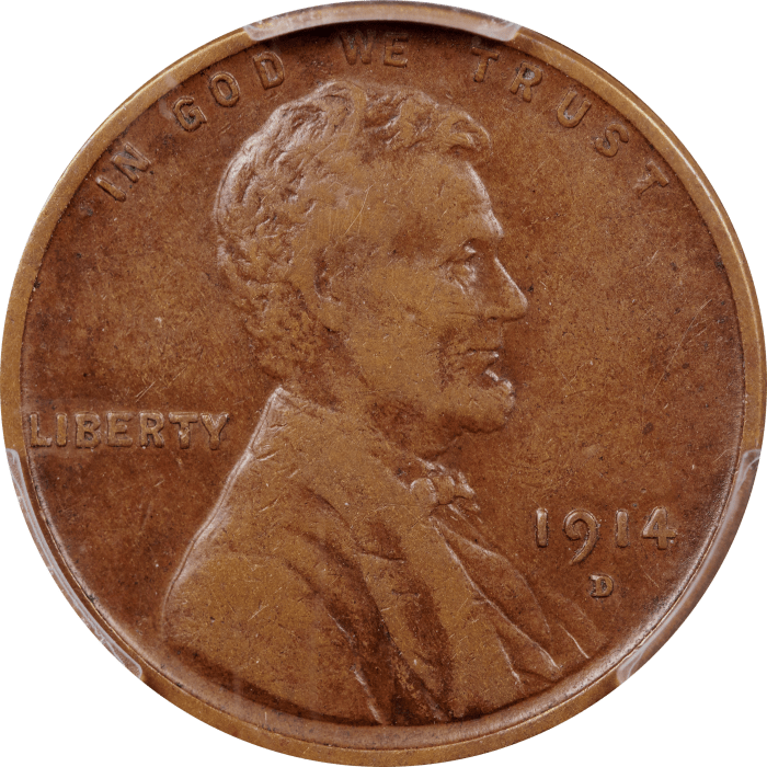 1914-D Lincoln Cent (1c) Obverse Image
