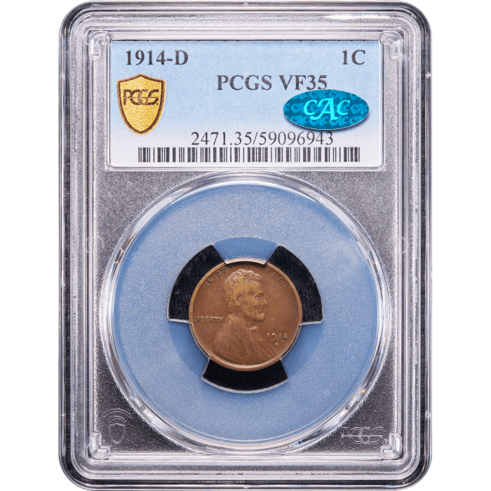 1914-D Lincoln Cent (1c) SLAB Image