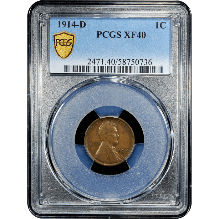 1914-D Lincoln Cent (1c) Obverse Slab Image