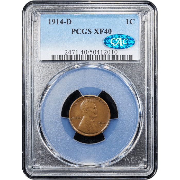 1914-D Lincoln Cent (1c) SLAB Image