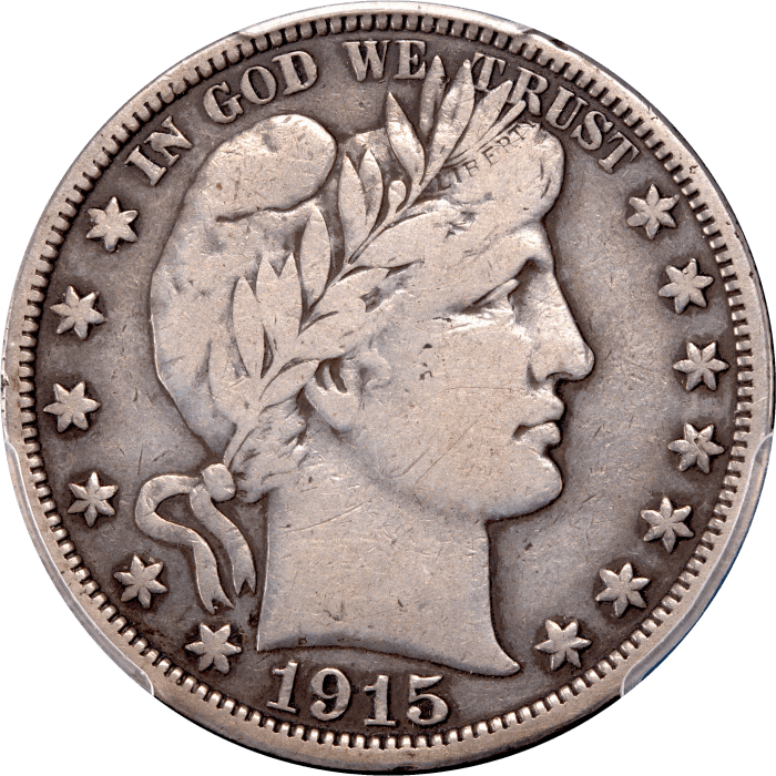 1915 Barber Half Dollar (50c) Obverse Image