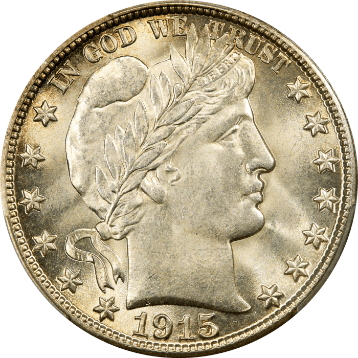 1915-D Barber Half Dollar (50c) Obverse Image