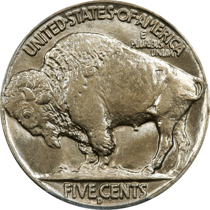 1915-D Buffalo Nickel (5c) REVERSE Image