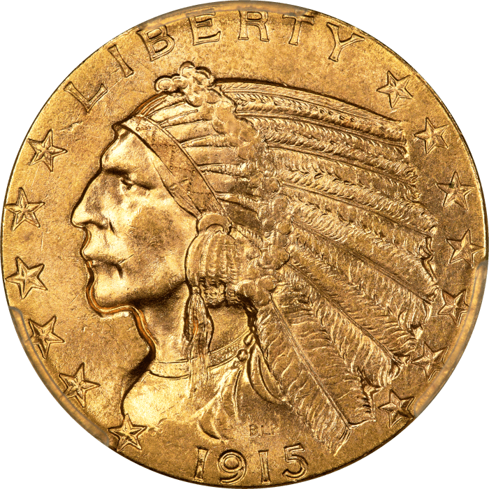 1915 Indian Gold Half Eagle ($5) Obverse Image