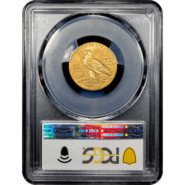 1915 Indian Gold Half Eagle ($5) Reverse Slab Image