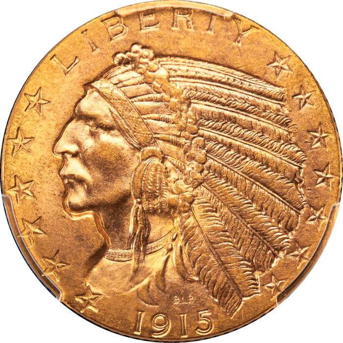 1915 Indian Gold Half Eagle ($5) Obverse Image