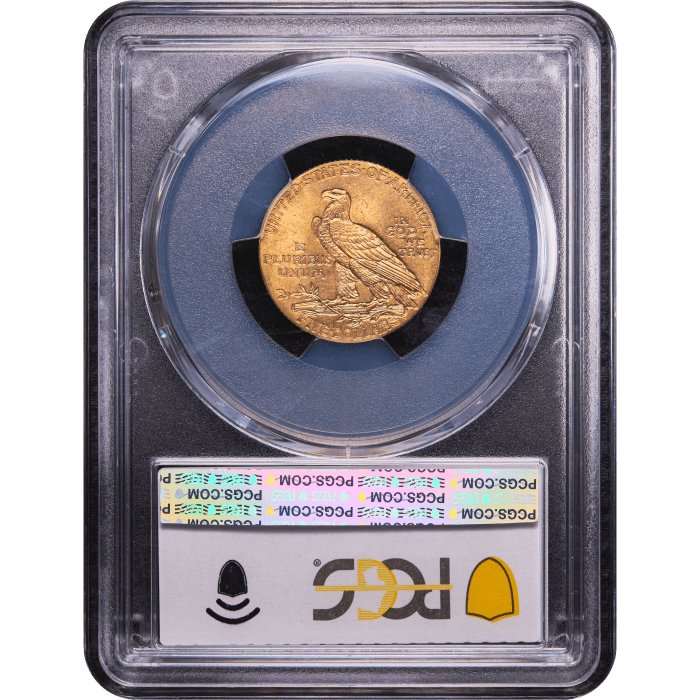 1915 Indian Gold Half Eagle ($5) Reverse Slab Image