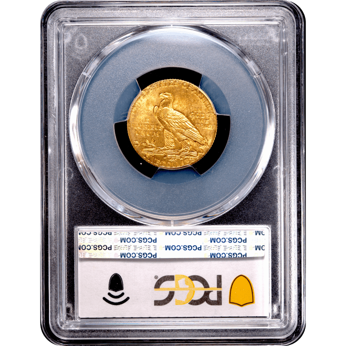 1915 Indian Gold Half Eagle ($5) Reverse Slab Image