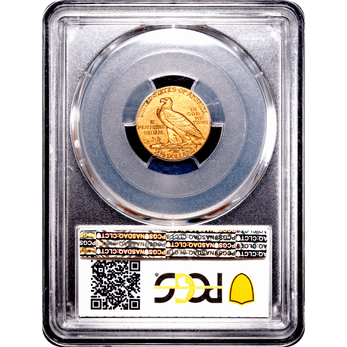 1915 Indian Gold Quarter Eagle ($2.50) Reverse Slab Image