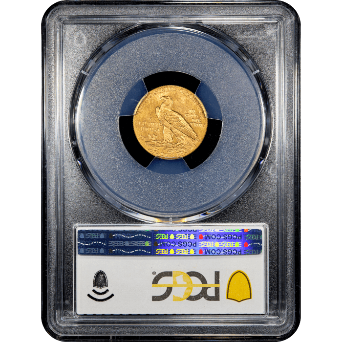 1915 Indian Gold Quarter Eagle ($2.50) Reverse Slab Image