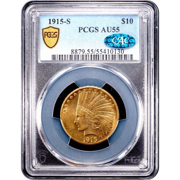 1915-S Indian Gold Eagle ($10) Obverse Slab Image