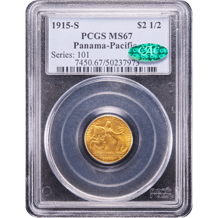 1915-S Panama-Pacific Commem Gold Quarter Eagle ($2.50) Obverse Slab Image