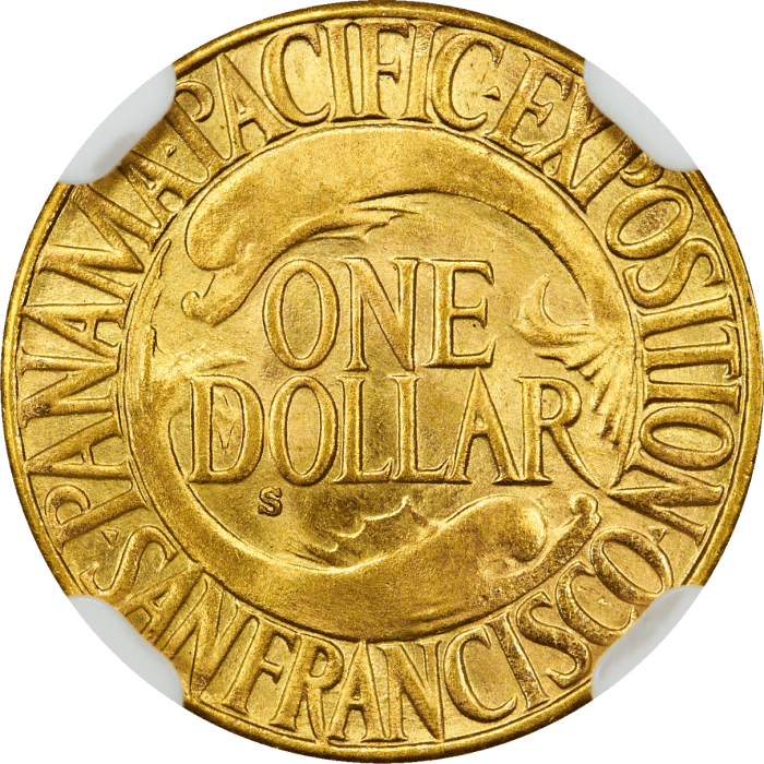 1915-S Panama-Pacific Commemorative Gold Dollar ($1) REVERSE Image