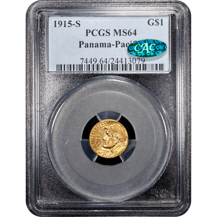 1915-S Panama-Pacific Commemorative Gold Dollar ($1) Obverse Slab Image