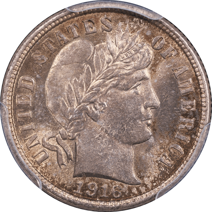 1916 Barber Dime (10c) Obverse Image