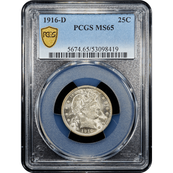 1916-D Barber Quarter (25c) Obverse Slab Image