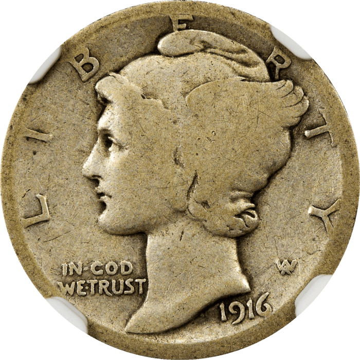 1916-D Mercury Dime (10c) Obverse Image