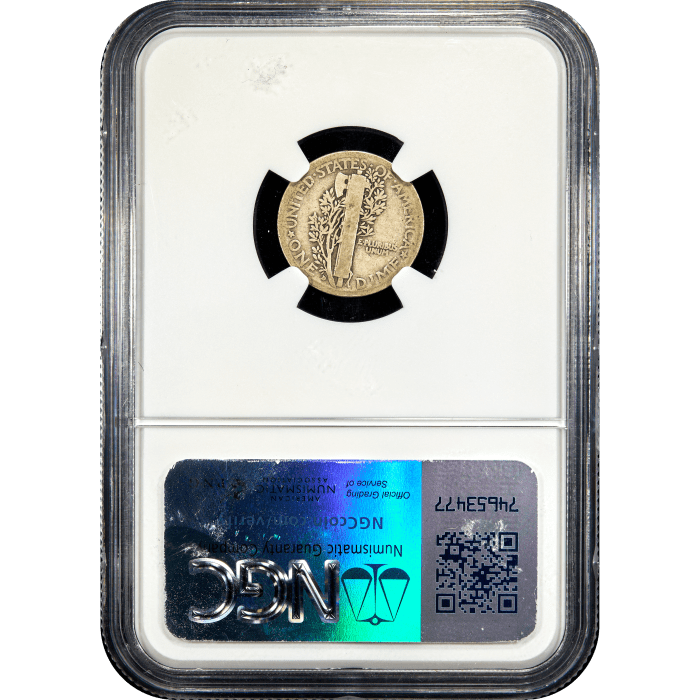1916-D Mercury Dime (10c) Reverse Slab Image