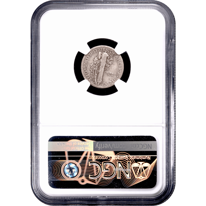1916-D Mercury Dime (10c) Reverse Slab Image