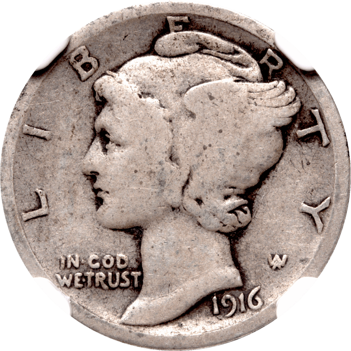1916-D Mercury Dime (10c) Obverse Image