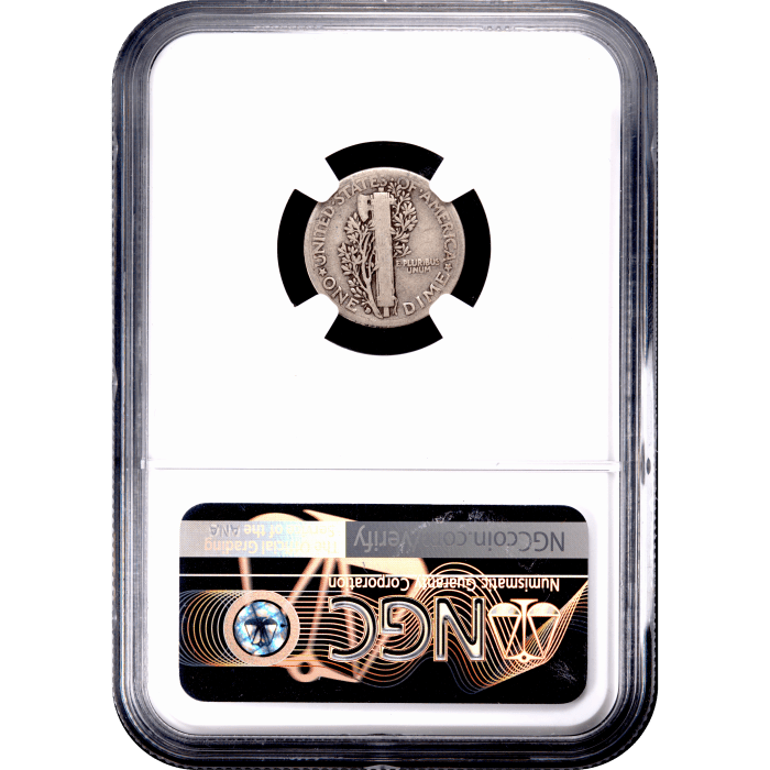 1916-D Mercury Dime (10c) Reverse Slab Image