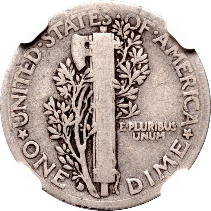 1916-D Mercury Dime (10c) Reverse Image