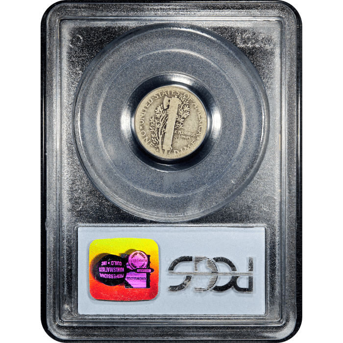 1916-D Mercury Dime (10c) Reverse Slab Image