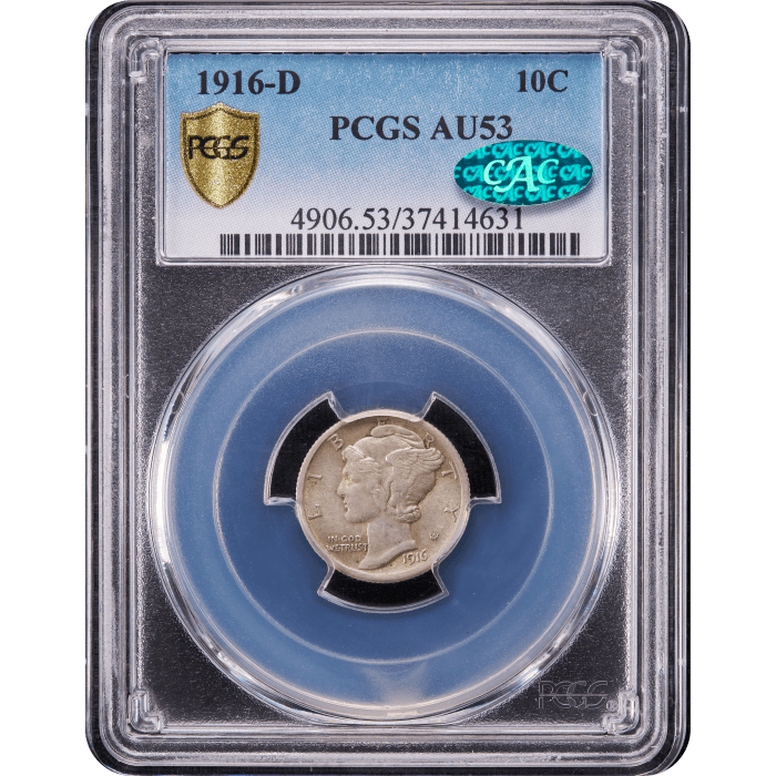 1916-D Mercury Dime (10c) Obverse Slab Image