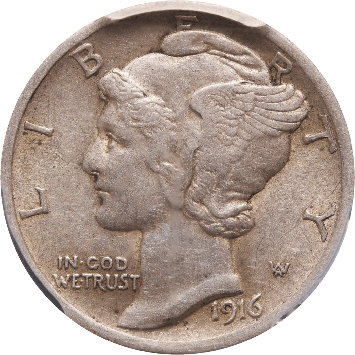 1916-D Mercury Dime (10c) Obverse Image