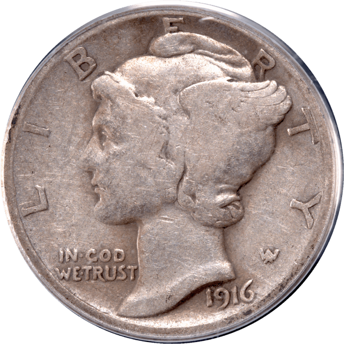 1916-D Mercury Dime (10c) Obverse Image